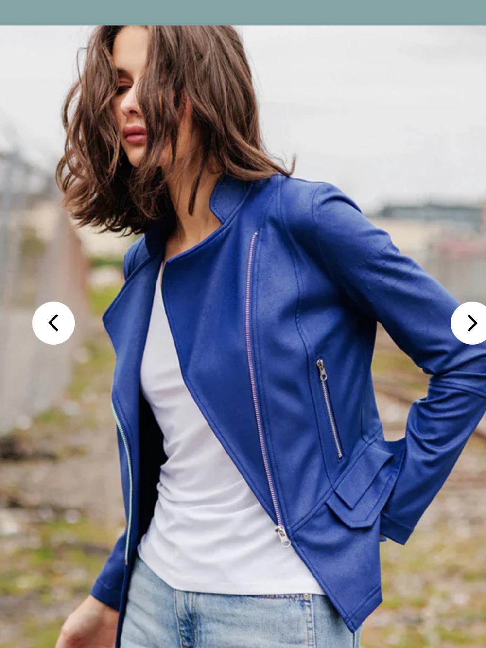 Clara Sunwoo Liquid Leather Moto Cobalt - Picture 3 of 9